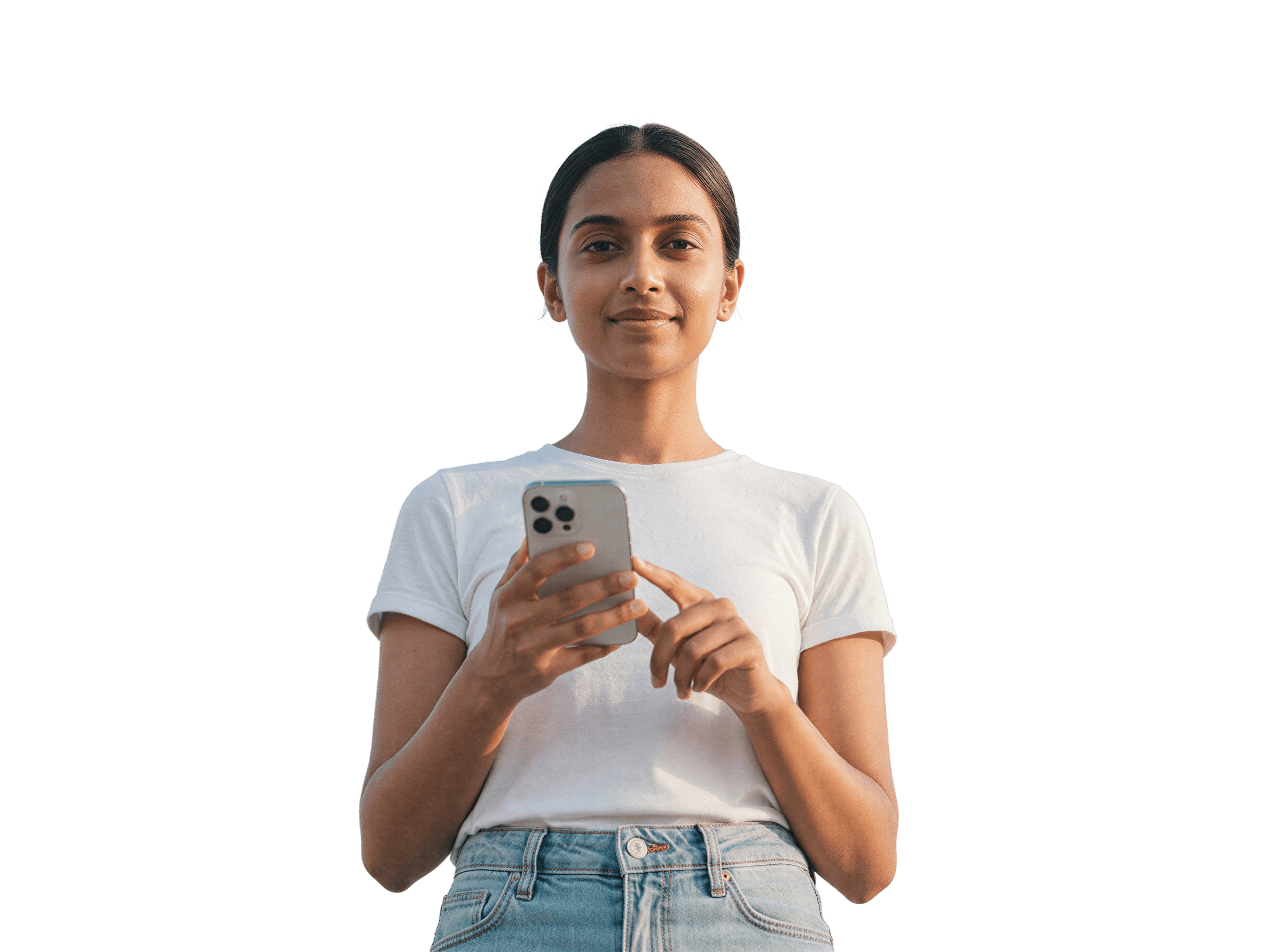 A visitor using the Blicq app on her phone