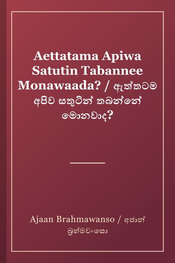 Aettatama Apiwa Satutin Tabannee Monawaada? / ඇත්තටම අපිව සතුටින් තබන්නේ මොනවාද?