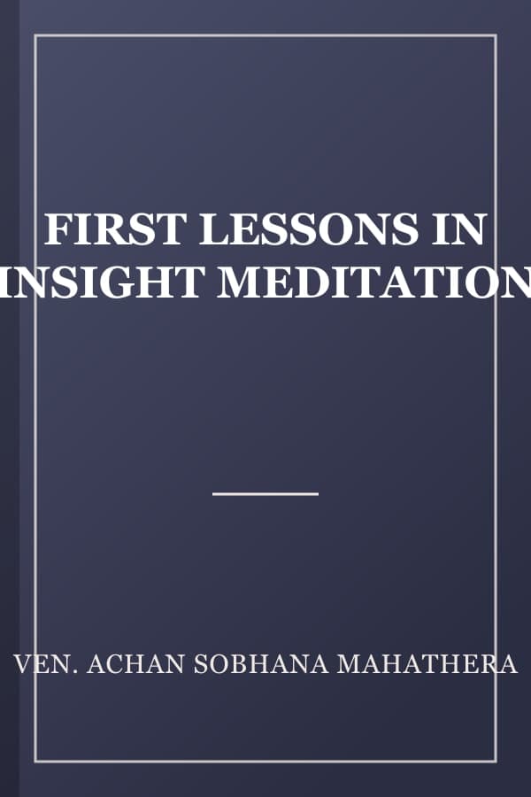 FIRST LESSONS IN INSIGHT MEDITATION