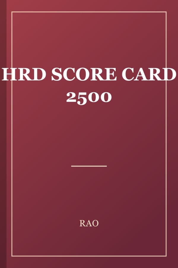 HRD SCORE CARD 2500