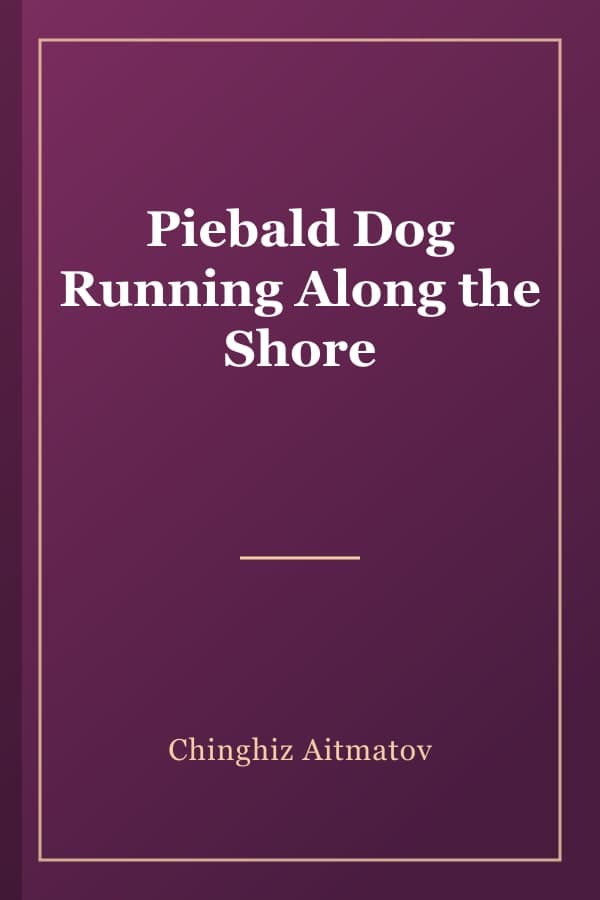 Piebald Dog Running Along the Shore