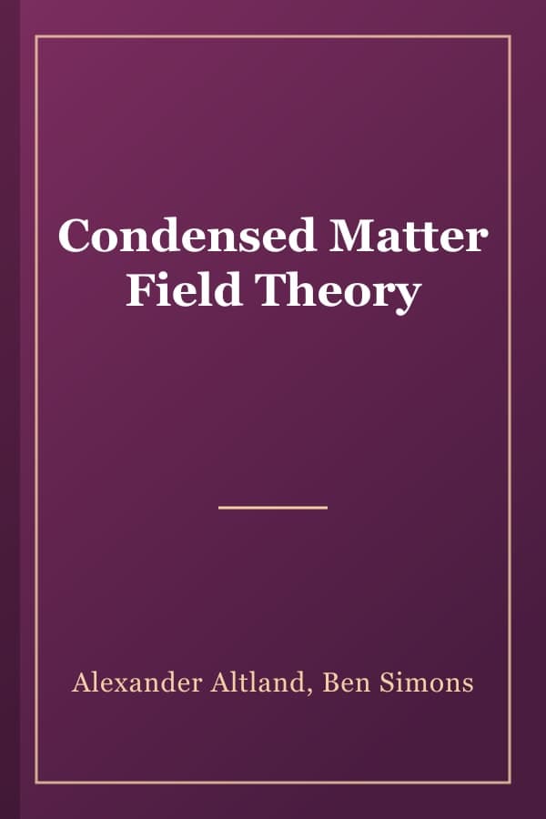 Condensed Matter Field Theory