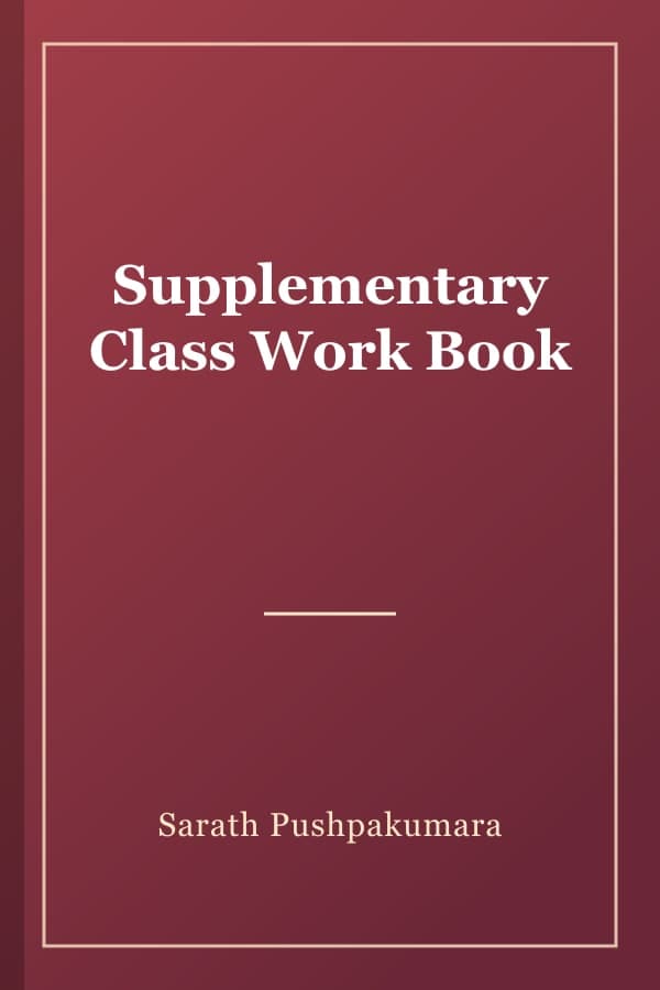 Supplementary Class Work Book