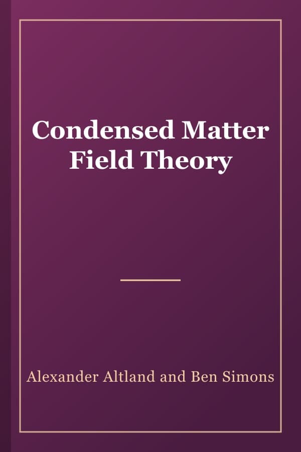 Condensed Matter Field Theory